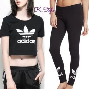 Adidas Originals Trefoil Crop Top & Leggings XS